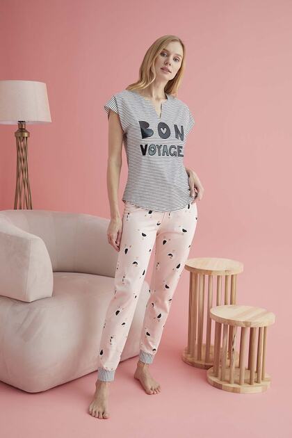 13648 Embroidered Pajama Set