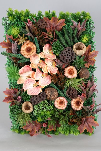 Yapay Dikey Bitki Hazır Duvar Paneli 55 Cm X 55 Cm Model 1