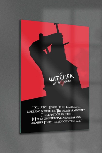 Tablou din sticlă Witcher Evil Is Evil