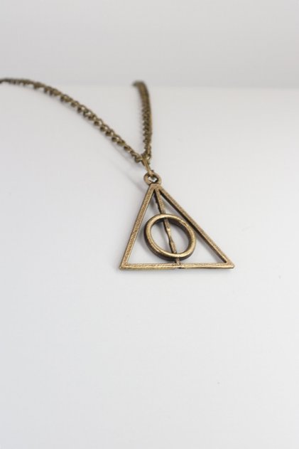 Harry Potter Ölüm Yadigarları Üçgen Antik Renk Kolye