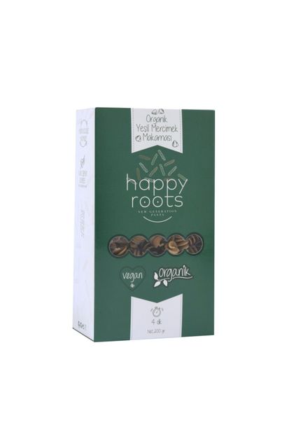 Happy Roots Organik Yeşil Mercimek Makarnası, Burgu - 1