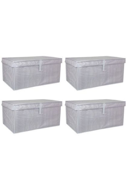 4 Pieces - Multi-Purpose with Lid Laundry-Storage-Organization Etc Storage, Box 60x40x30 - Mega Box - Gray