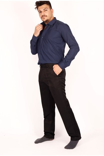 Men's Comfortable Classic Cut Wide Leg Regular Fit Comfort Zippered Linen Trousers Single Color