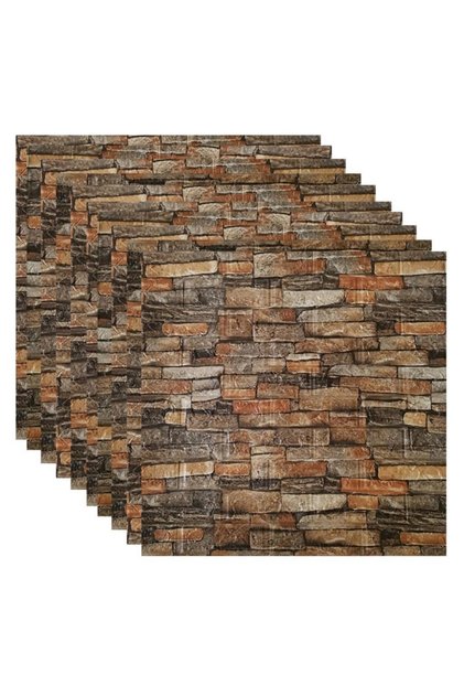 10 Adet 70X77CM Kendinden Yapışkanlı Oda Salon Ofis Kahverengi Duvar Kağıdı Paneli Nw47