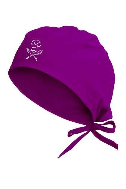 Spoon Fork Themed Bonnet| Restaurant Bonnet| Chef Bonnet Purple