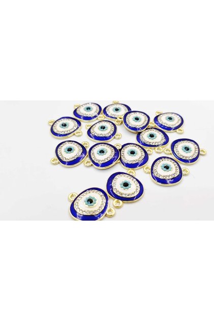 5 Pieces Evil Eye Model Gold Plated No Darkening Blue Bracelet and Necklace Jewelry Supplies