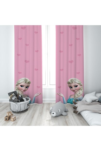 Completely Different Baby and Children's Room Pink Elsa Two Wing Background Curtain Bmfp-070