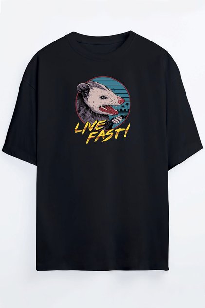 Raccoon poppiesears Gang Printed Oversize Unisex T-shirt