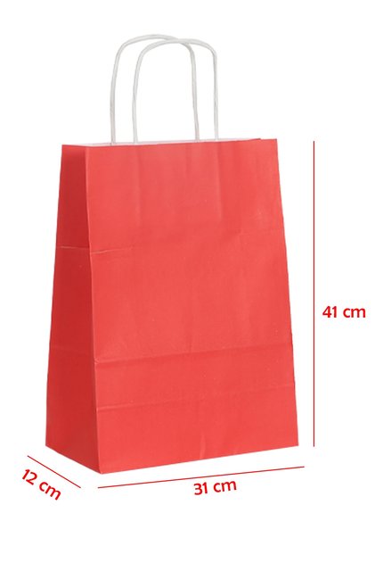 Twist Handle Paper Bag Red 31 X 12 X 41 (20 Pieces)