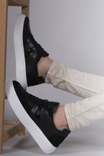 Siyah Beyaz Erkek Sneaker 0012453