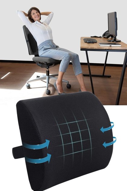 Polyurethane Luxury Orthopedic Back Cushion Car Seat Chair Lumbar Pillow Lumbar Support Waist Cushion