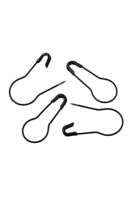Pear Safety Pin 10 Pieces Black