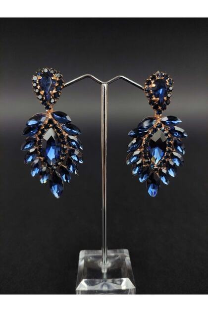 Navy Blue Crystal Stone Henna Wedding Bridal Earring – Bijoux Earring – Bijoux Earring – Bijoux Earring