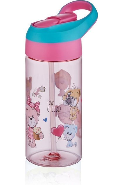 Tritan Children's Water Bottle with Straw 500ml Vgn0301 Pink