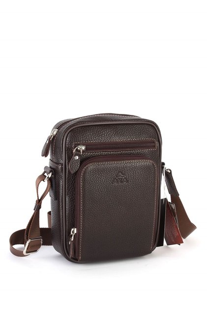 Aka 328 Genuine Leather Men's Messenger Bag Brown
