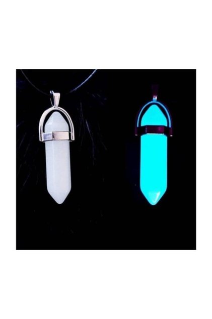 Unisex Çocuk Beyaz Karanlıkta Parlayan Neon Kolye