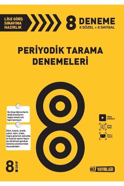 Hız Yayınları 8. Sınıf Periyodik Tarama Denemesi Genel Deneme