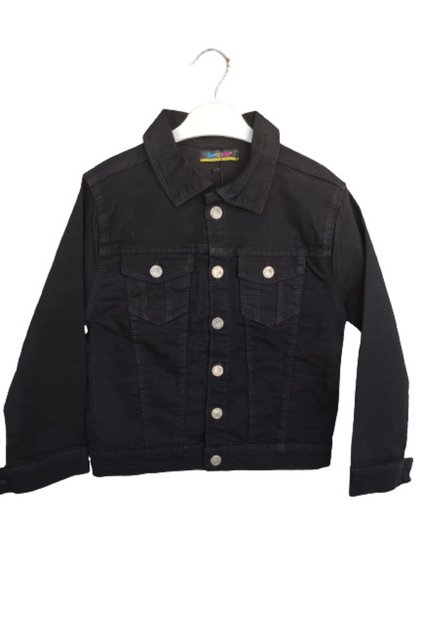 Boy's Washed and Lycra Seasonal Black Denim Jacket