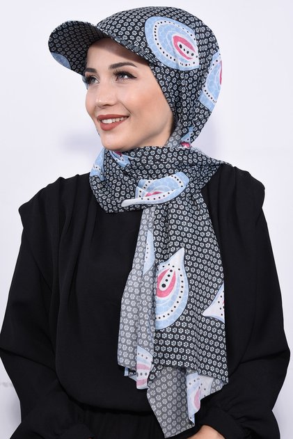 Patterned Shawl with Hat Peacock