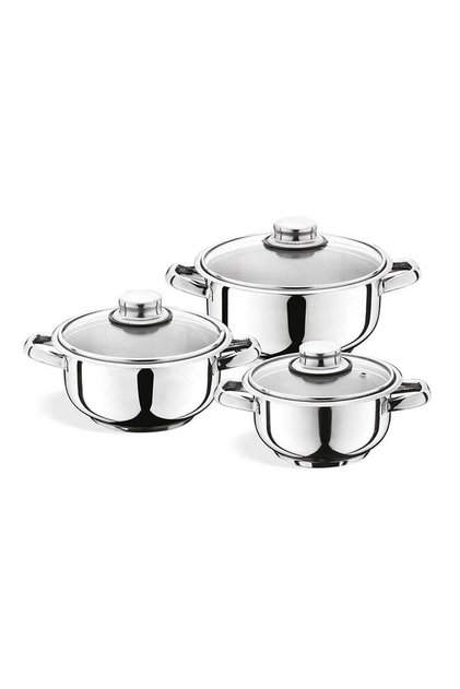 Stainless Steel Glass Covered Casserole Set of 3