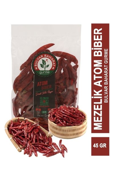 Kurutulmuş Mezelik Acı Atom Biber 45 gr