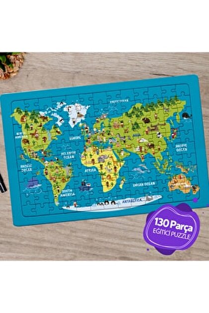 Genel Markalar 150 Parça Puzzle Hayvanlı Harita 132874 - Fiyatı