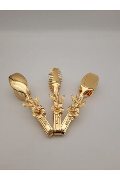 Japanese Rose Gold Elegant Serving Presentation Set 3-Piece Tongs Set Stainless Steel