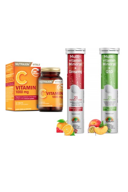 Multivitamin & Mineral+ginseng 20 Tablet+ Koenzim Q10 20 Tablet+nutraxin C Vitamini 1000mg 30 Tablet