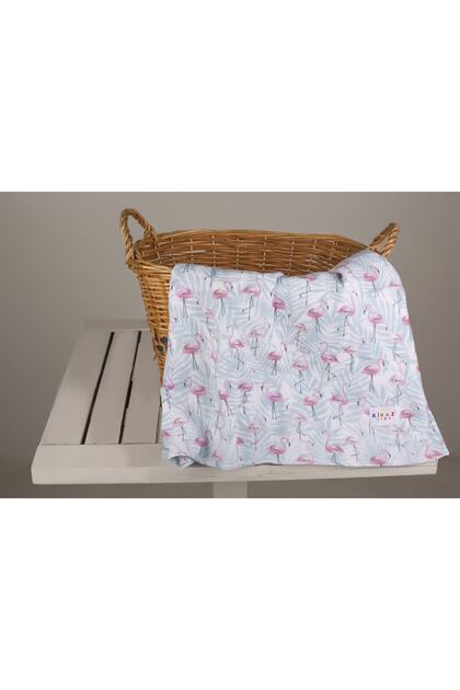 Flamingo Pattern Two Layer Muslin Blanket