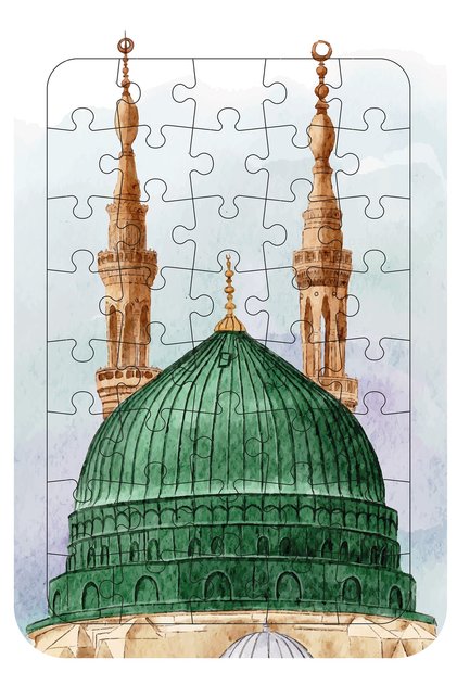 بازل خشبي - مسجد النبي 30x25 سم