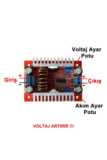 400w Akım Kontrollü Boost Voltaj Yükseltici Modül Led Sürücü