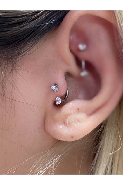 Çelik Tragus Rook Kıkırdak Piercingi