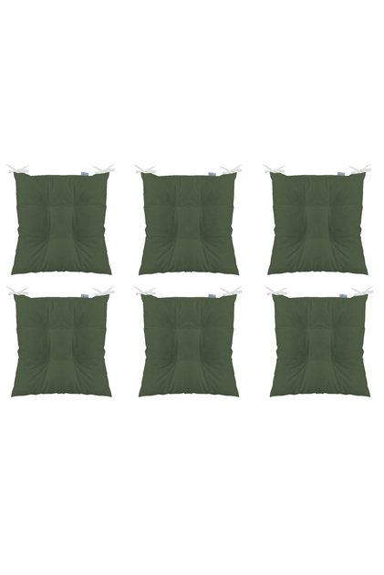 6-Piece Combination Pophidic Square Chair Cushion 40 X 40 Cm Khaki