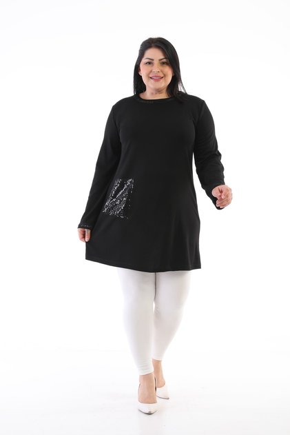 Plus Size Tunic with Laptop Pocket Detail