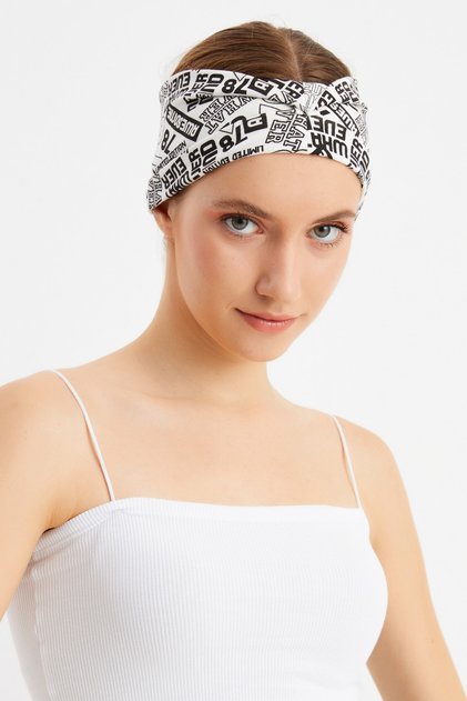 Kadın Çift Taraflı Kullanım Alternatifli, Pamuklu Penye, Kaymaz, Hafif, Spor Saç Bandı Bandana