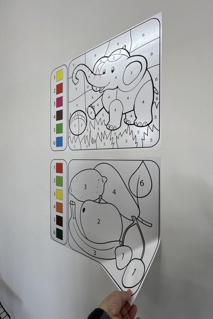 Numbered Painting Work with Static Adhesion (Model-1)