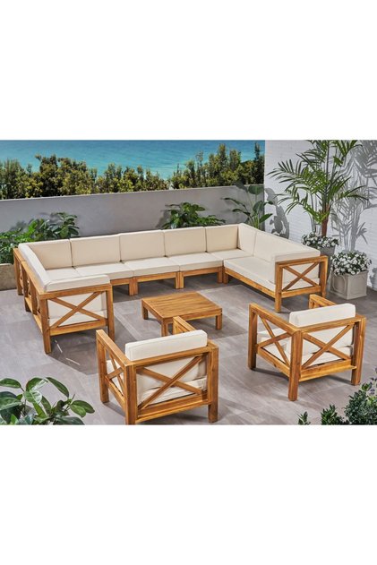 Buggy Wood (180x300x180 Köşe)(2 Tekli 60 Cm) Bahçe,balkon,teras Köşe Koltuk
