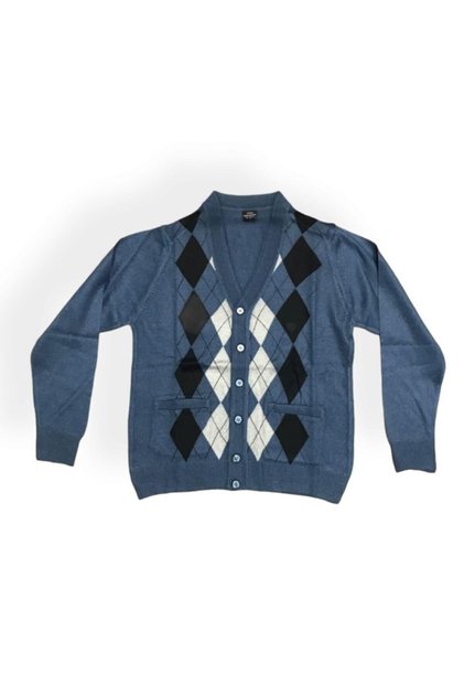 Men's Wool Knit Patterned Dad Cardigan