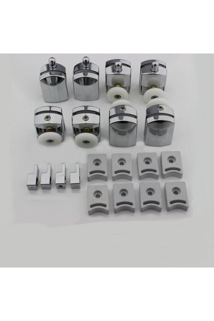 Tek Tekerli Cam Duşakabin Tekerlek Takımı 4alt 4üst=8 Adet Kromajlı Duş Kabini Teker Takımı Sistemi