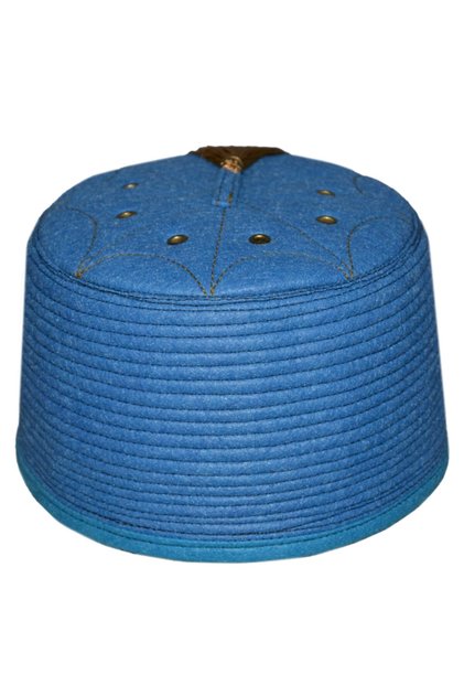 Turquoise Felt Fez,Turquoise Skullcap,Fez,Skullcap,Felt Skullcap,Cübbet037