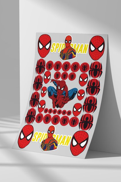 Spider Man, Örümcek Adam Sticker Seti, Düz Yüzeyler Için A4 Boyutu Çıkartma Etiket Seti