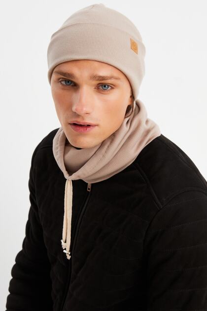 Men's Fisherman Style Cotton Camisole, Anti-Sweat, Ultra Light, Soft Beret Neck Collar Set