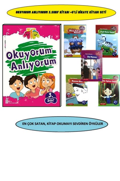 Okuyorum Anlıyorum 3Rd Grade Book + 3Rd Grade Colorful 5-Story Book Set