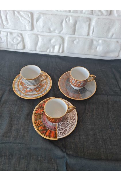 Complex Set Turkish Coffee Cup Set for 6 People