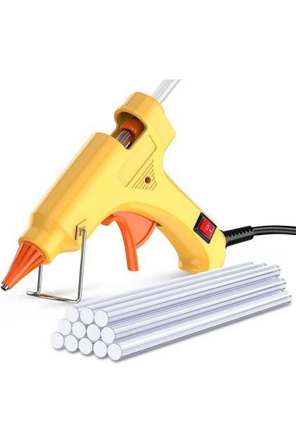 40watt Sıcak Silikon Tabancası + 10 Adet Çubuk Silikon Çekme Eritme Tabanca Şeffaf Mum Yapıştırıcı