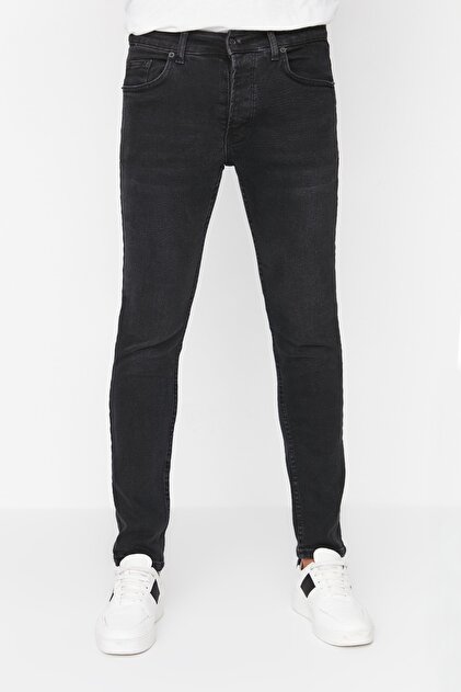 Siyah Smoke Skinny Fit Esnek Kumaş Dar Kesim Jeans Kot Pantolon TMNAW23JE00047