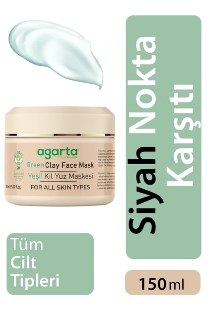 Doğal Siyah Nokta Önleyici Yeşil Kil Maskesi 150 Ml