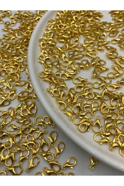50 Adet Gold Renk Metal 502 Papağan Kilit (12x6mm),armut- Istakoz Klips,takı Klipsi