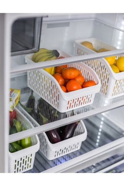 Refrigerator Cabinet Organizer 3 Pieces White