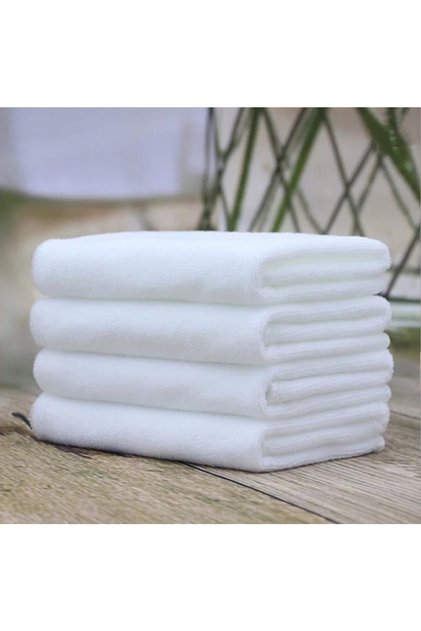 Eco Set of 4 50x80cm White Cotton Towels